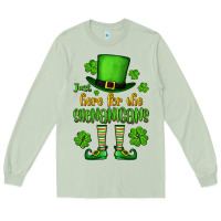 Matcha Just here for the shenanigans St. Patrick's Long Sleeve Tee - OliviaCreatesArt