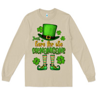 Mushroom Just here for the shenanigans St. Patrick's Long Sleeve Tee - OliviaCreatesArt