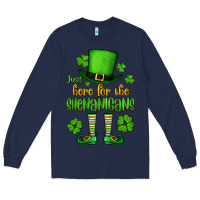 Navy Just here for the shenanigans St. Patrick's Long Sleeve Tee - OliviaCreatesArt