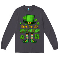 Smoke Just here for the shenanigans St. Patrick's Long Sleeve Tee - OliviaCreatesArt