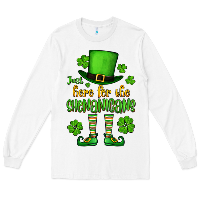 Just Here For The Shenanigans St. Patrick's Long Sleeve Tee by OliviaCreatesArt | Teevron