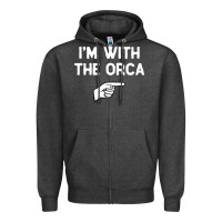 Charcoal Heather im with the orca costume halloween matching party Zipper Hoodie - longCreatives