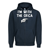 Navy im with the orca costume halloween matching party Zipper Hoodie - longCreatives
