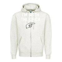Oatmeal Heather im with the orca costume halloween matching party Zipper Hoodie - longCreatives