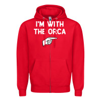 Red im with the orca costume halloween matching party Zipper Hoodie - longCreatives