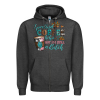 Charcoal Heather i pretend coffee helps but i'm still a bitch Zipper Hoodie - Artiststas