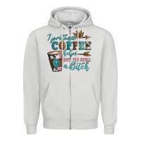 Dove Grey i pretend coffee helps but i'm still a bitch Zipper Hoodie - Artiststas