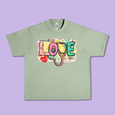 Love Nursing Leopard Urban Heavy Tee Designed By Cowgirlartshop