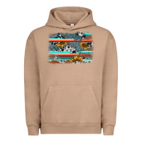 Pigment Burro serape cowhide sunflower background Urban Hoodie - AdoDesignShop
