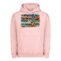 Pigment Salmon serape cowhide sunflower background Urban Hoodie - AdoDesignShop
