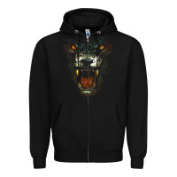 Black Werewolf Face Lycan Gothic Horror Occult Scary Halloween Zipper Hoodie - longCreatives