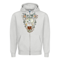 Dove Grey Werewolf Face Lycan Gothic Horror Occult Scary Halloween Zipper Hoodie - longCreatives