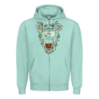 Seafoam Werewolf Face Lycan Gothic Horror Occult Scary Halloween Zipper Hoodie - longCreatives