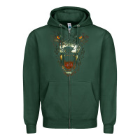 Sports Green Werewolf Face Lycan Gothic Horror Occult Scary Halloween Zipper Hoodie - longCreatives