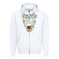 White Werewolf Face Lycan Gothic Horror Occult Scary Halloween Zipper Hoodie - longCreatives