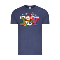 Vintage Denim christmas joy snowman Vintage Tee - CowGirlArtShop