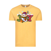 Vintage Mustard christmas joy snowman Vintage Tee - CowGirlArtShop