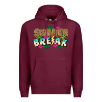 Burgundy Summer Break Premium Hoodie - CowhideDigitalArt