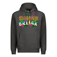 Charcoal Heather Summer Break Premium Hoodie - CowhideDigitalArt