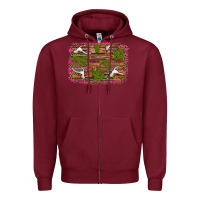 Burgundy cinco de mayo bullskull and cactus Zipper Hoodie - Artiststas
