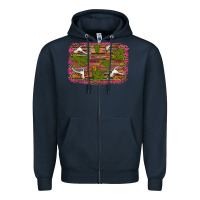 Navy cinco de mayo bullskull and cactus Zipper Hoodie - Artiststas