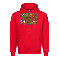 Red cinco de mayo bullskull and cactus Zipper Hoodie - Artiststas