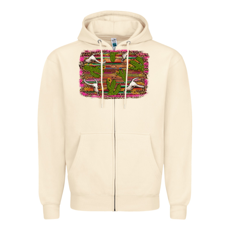 Cinco De Mayo Bullskull And Cactus Zipper Hoodie by Artiststas | Teevron