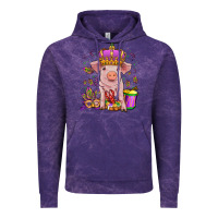 Cloud Purple mardi gras pig Vintage Hoodie - OliviaCreatesArt