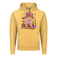 Vintage Mustard mardi gras pig Vintage Hoodie - OliviaCreatesArt