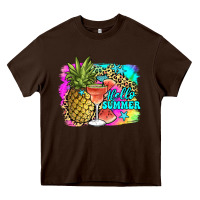 Chocolate Brown hello summer Heavy Core Tee - JahusDesignShop