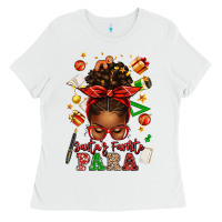White santa's favorite para afro messy bun Ladies Tee - texasbilliewilder
