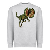 Heather Grey Dilophosaurus Heavyweight Sweatshirt - LillyAllenDesigns