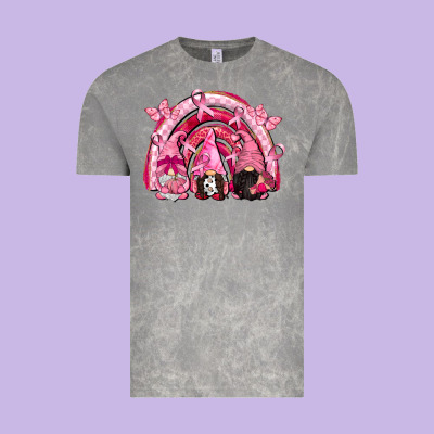 Gnomes Rainbow Breast Cancer Vintage Tee Designed By Cowgirlartshop
