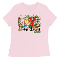 Bubblegum Pink love came down luke 2 11 Ladies Tee - texasbilliewilder