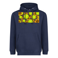 Navy tennis ball with sunflower and racket  licence plato Heavyweight Hoodie - BarkalooDesign