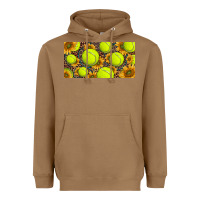 Toasted Coconut tennis ball with sunflower and racket  licence plato Heavyweight Hoodie - BarkalooDesign