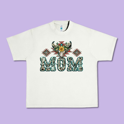 Mom With Cow Skull Mother's Day Urban Heavy Tee Designed By Cowgirlartshop