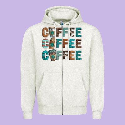 Coffee Zipper Hoodie Designed By Artiststas
