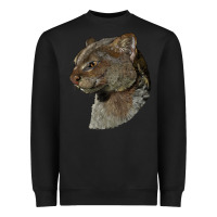 Black Jaguarundi Head Heavyweight Sweatshirt - LillyAllenDesigns