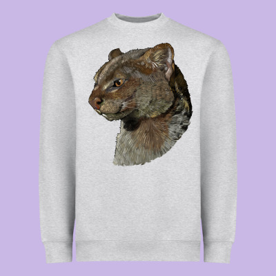 Jaguarundi Head Heavyweight Sweatshirt Designed By Lillyallendesigns