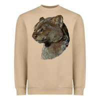 Mushroom Jaguarundi Head Heavyweight Sweatshirt - LillyAllenDesigns