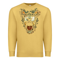 Antique Gold Werewolf Face Lycan Gothic Horror Occult Scary Halloween Premium Sweatshirt - longCreatives