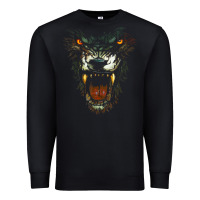 Black Werewolf Face Lycan Gothic Horror Occult Scary Halloween Premium Sweatshirt - longCreatives