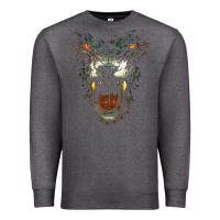 Charcoal Heather Werewolf Face Lycan Gothic Horror Occult Scary Halloween Premium Sweatshirt - longCreatives
