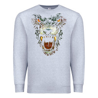 Heather Grey Werewolf Face Lycan Gothic Horror Occult Scary Halloween Premium Sweatshirt - longCreatives