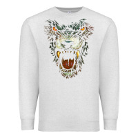 Oatmeal Heather Werewolf Face Lycan Gothic Horror Occult Scary Halloween Premium Sweatshirt - longCreatives