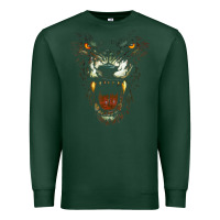 Sports Green Werewolf Face Lycan Gothic Horror Occult Scary Halloween Premium Sweatshirt - longCreatives