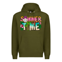 Army Green Summer Time Premium Hoodie - CowhideDigitalArt