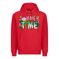 Red Summer Time Premium Hoodie - CowhideDigitalArt