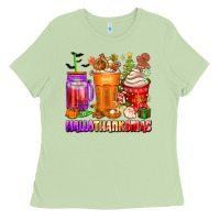 Matcha hallothanksmas coffee cups Ladies Tee - texasbilliewilder